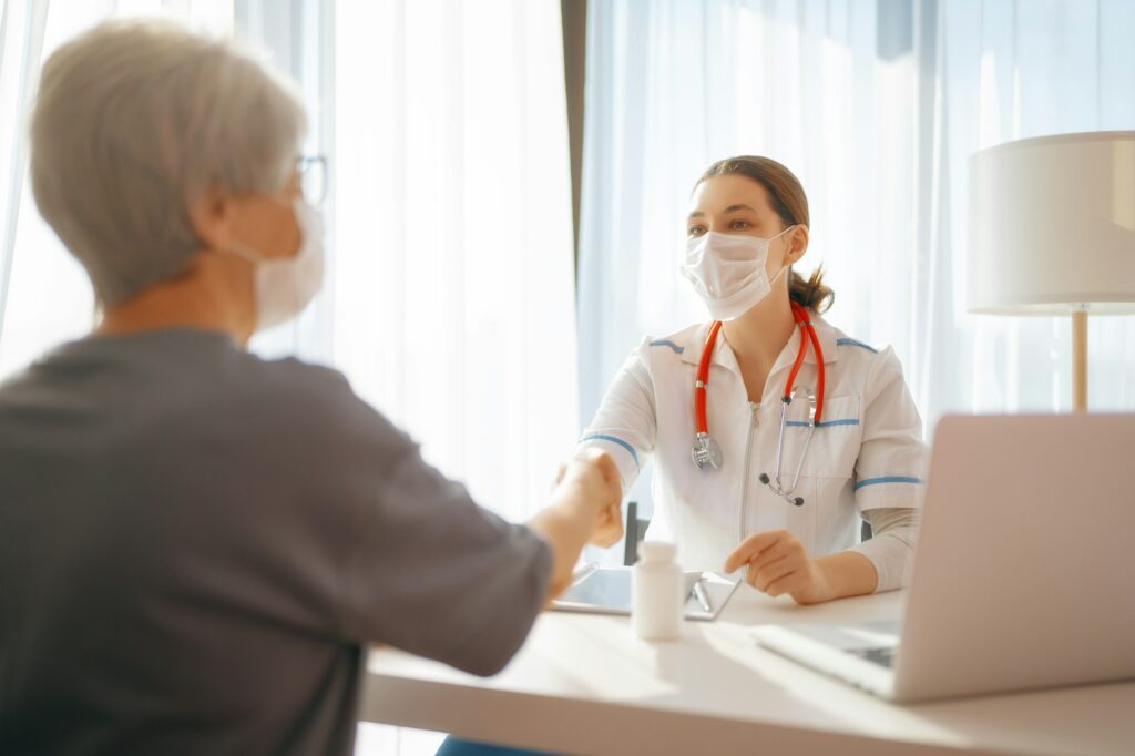 patient listening to a doctor